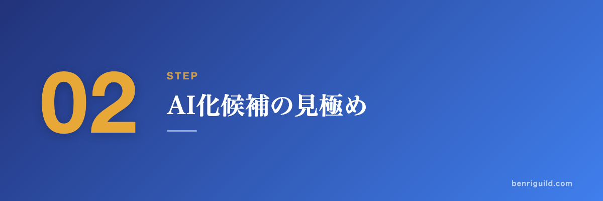 STEP 02 AI化候補の見極め
